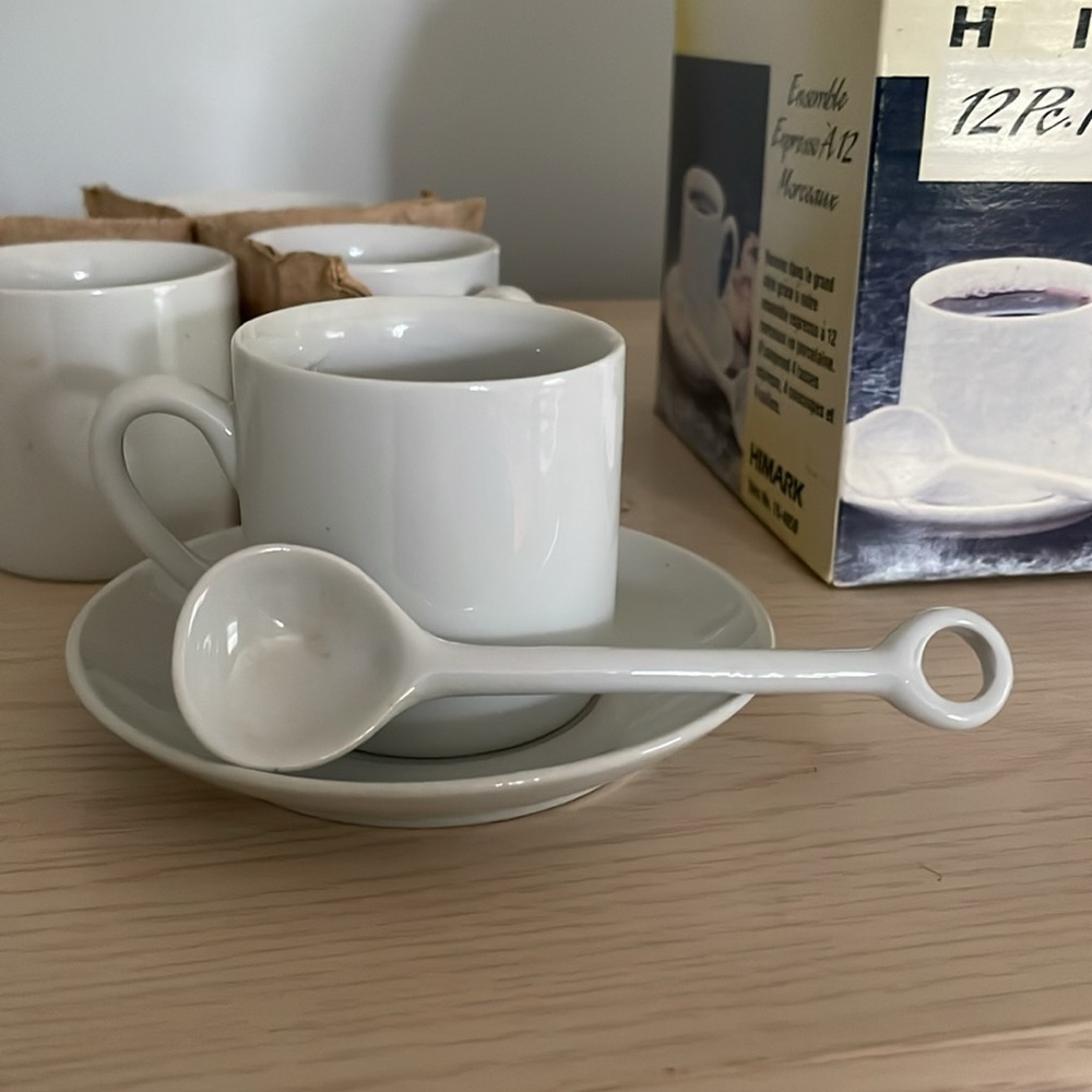 Himark. White Porcelain Espresso Set - 12 Piece. Vintage